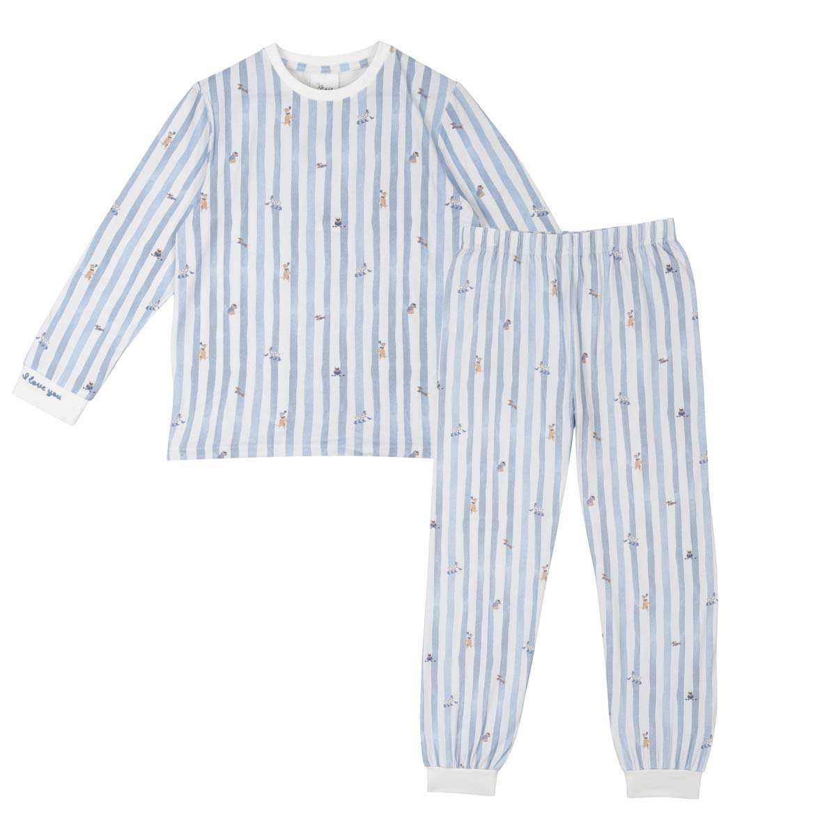 Koiraraita-pyjama, vaaleansininen