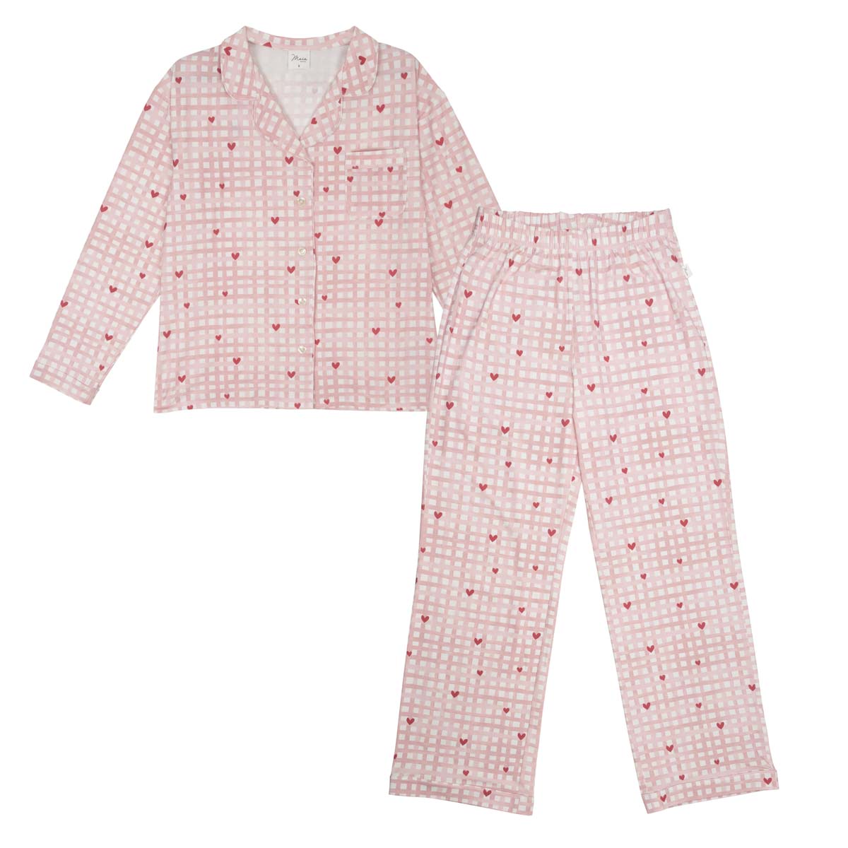 Aava-pyjama, Herttaruutu, vaaleanpunainen
